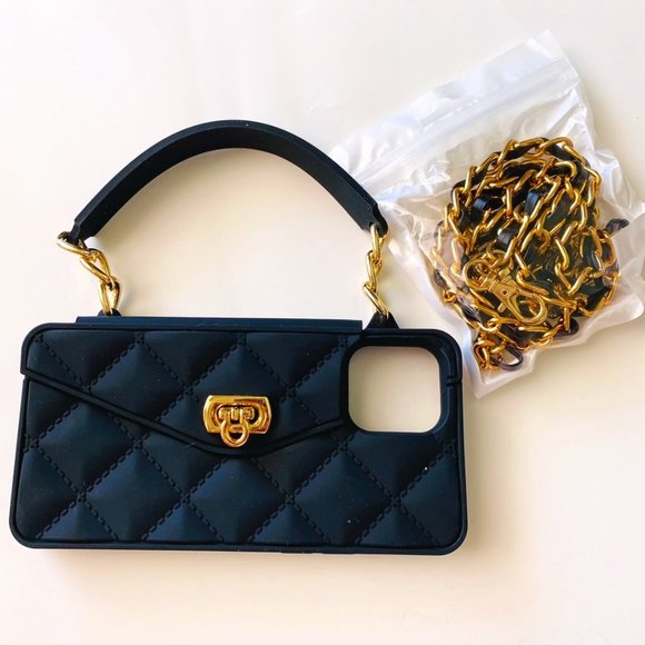 UnnFiko Wallet Case black shock proof rubber clutch iphone 12 Pro Case - Picture 1 of 5